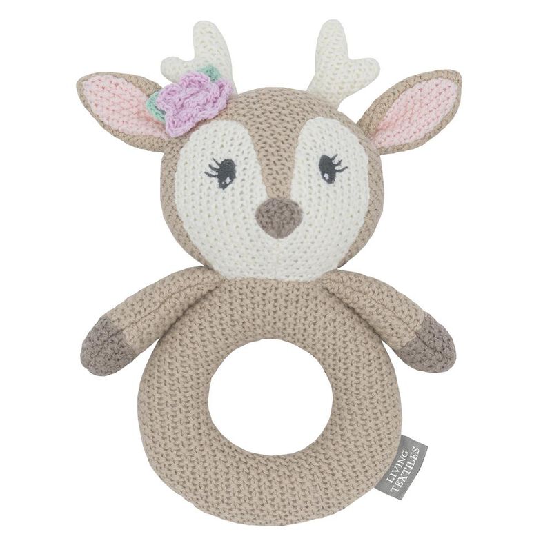 Living Textiles Ava Whimsical Knitted Ring Rattle image number 0
